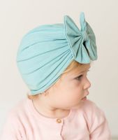 Europäische Und Amerikanische Kinder Einfarbige Hüte Baby Bowknot Kapuze Neugeborene Einfarbige Reifen Kappe 15 Farben Erhältlich main image 3
