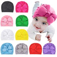 Sombreros Para Niños Moda Doble Bowknot Pullover Cap Color Sólido Al Por Mayor Nihaojewelry main image 1