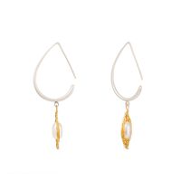 Hot-selling Simple Earrings Fashion Drop-shaped Ear Hook Natural Pearl Earrings sku image 1