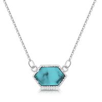 Collier À Pendentif Diamant Turquoise En Grappe De Cristal Multicolore Simple À La Mode sku image 2