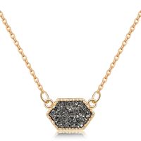 Fashion Simple Multicolor Crystal Cluster Turquoise Diamond Pendant Necklace sku image 7