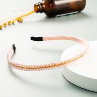 Korea New Crystal Korean Fashion Color Rice Beads Thin Handmade Headband For Women sku image 1