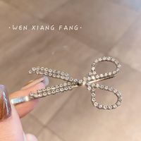 Korea Full Diamond Small Scissors Hairpin Side Clip Wholesale Nihaojewelry sku image 1