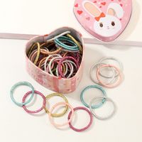 Fashion 50 Colorful Children's Rubber Bands Cute Basic Candy Color Hair Rope Set sku image 1