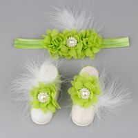 Baby Children Chiffon Flower Head Flower Foot Flower Footband Wholesale Nihaojewelry sku image 13