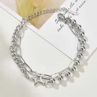 Korean Fashion Titanium Steel Five-pointed Star Niche Jewelry Double-layer Wild Jewelry Bracelet For Women main image 1