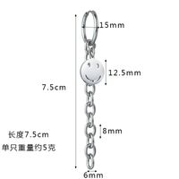 Smiley Face Long Chain Titanium Steel Earrings  Wholesale Nihaojewelry main image 6