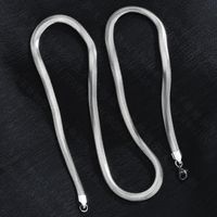 Fashion Simple Blade Choker Flat Snake Bone Chain Titanium Steel Jewelry Short Necklace For Women main image 3