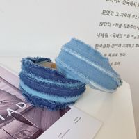 Korean Retro Denim Fold Wild New Cloth Wide Brim Simple Fashion Headband main image 5