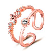 Korean New Double Layer Diamond U-shaped Ring Fashion Opening Adjustable Ring Wholesale Nihaojewelry main image 1