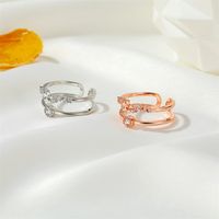 Korean New Double Layer Diamond U-shaped Ring Fashion Opening Adjustable Ring Wholesale Nihaojewelry main image 3