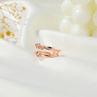Korean New Double Layer Diamond U-shaped Ring Fashion Opening Adjustable Ring Wholesale Nihaojewelry main image 5