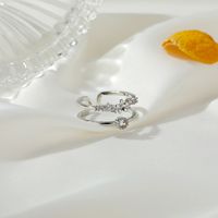 Korean New Double Layer Diamond U-shaped Ring Fashion Opening Adjustable Ring Wholesale Nihaojewelry main image 6