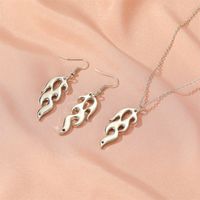 New Suit Flame Pendant Hip Hop Punk Style Alloy Earrings Necklace Set Accessories main image 3