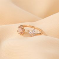 Hot Selling Opal Sunflower Ring Dreamy Simple Sweet Butterfly Open Ring Wholesale Nihaojewelry main image 4