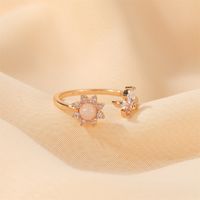 Hot Selling Opal Sunflower Ring Dreamy Simple Sweet Butterfly Open Ring Wholesale Nihaojewelry main image 5
