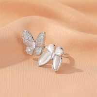 Exaggerated White Pearl Butterfly  Fashion Adjustable Opening Ring Wholesale main image 6