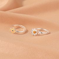 Korean Style Simple Daisy Flower Ring Sunflower Ring Adjustable Ring Wholesale Nihaojewelry main image 5