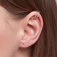 Wholesale Jewelry Simple Style U Shape Copper Artificial Gemstones Plating Earrings main image 1