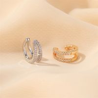 Wholesale Jewelry Simple Style U Shape Copper Artificial Gemstones Plating Earrings main image 4