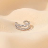 Wholesale Jewelry Simple Style U Shape Copper Artificial Gemstones Plating Earrings main image 5