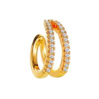 Wholesale Jewelry Simple Style U Shape Copper Artificial Gemstones Plating Earrings main image 6
