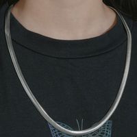 Fashion Simple Blade Choker Flat Snake Bone Chain Titanium Steel Jewelry Short Necklace For Women sku image 1