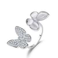 Exaggerated White Pearl Butterfly  Fashion Adjustable Opening Ring Wholesale sku image 2