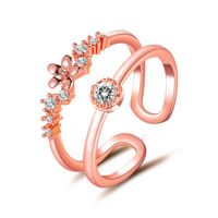 Korean New Double Layer Diamond U-shaped Ring Fashion Opening Adjustable Ring Wholesale Nihaojewelry sku image 1