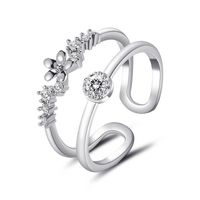 Korean New Double Layer Diamond U-shaped Ring Fashion Opening Adjustable Ring Wholesale Nihaojewelry sku image 2