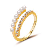 Baroque Pearl Ring Simple Literary Design Sense Opening Ring Wholesale Nihaojewelry sku image 1