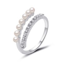 Baroque Pearl Ring Simple Literary Design Sense Opening Ring Wholesale Nihaojewelry sku image 2