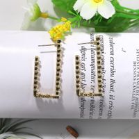 Korean Pure White Gemstone Inlaid Double-layer Vertical Bar Fashion Creative Earrings Wholesale Nihaojewelry main image 2