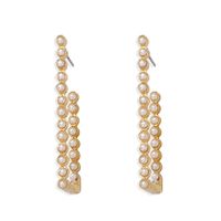 Korean Pure White Gemstone Inlaid Double-layer Vertical Bar Fashion Creative Earrings Wholesale Nihaojewelry main image 6