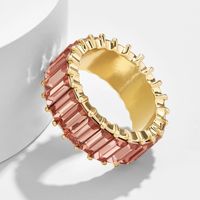 Color Ladies Copper Inlaid Zirconium Banquet All-match Ring Wholesale Nihaojewelry main image 5