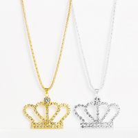 Fashion  Full Diamond Crown Hollow Long Diamond Alloy Necklace main image 2