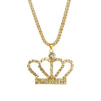 Fashion  Full Diamond Crown Hollow Long Diamond Alloy Necklace main image 6