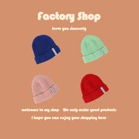 Fabric Core-spun Yarn Knitted Hat Solid Color Simple Children's Woolen Hat Wholesale Nihaojewelry main image 5