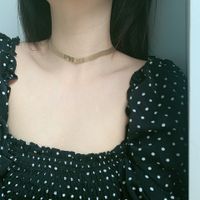 Sexy Wide Titanium Steel Short Necklace Chocker Neckband For Women Wholesale main image 3