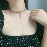 Sexy Wide Titanium Steel Short Necklace Chocker Neckband For Women Wholesale main image 5