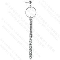 Harajuku Earrings Ring Long Chain Ear Clips Titanium Steel Tassel Jewelry Single sku image 1