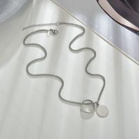 Trend  Hip Hop Style  Pendant  Titanium Steel Ring Necklace sku image 1