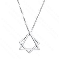 New Hot Sale Korea Niche Geometric Three-dimensional Triangle Square Necklace sku image 1