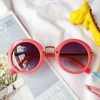 New Fashion Children's Sunglasses Anti-ultraviolet Radiation Round Glasses Wholesale Nihaojewelry sku image 6