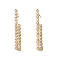 Korean Pure White Gemstone Inlaid Double-layer Vertical Bar Fashion Creative Earrings Wholesale Nihaojewelry sku image 1