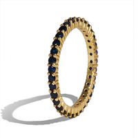 Hot-selling Copper Ring Fashion Gold-plated Color Zircon Ring Wholesale Nihaojewelry sku image 5