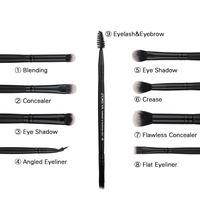 Hot Sale 9 Man-made Fiber Make-up Brushes Black Wooden Handle Eyeshadow Brush Set Beauty Tools main image 3