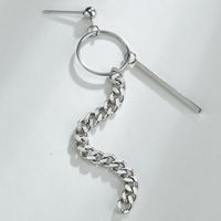 Harajuku Earrings Ring Long Chain Ear Clips Titanium Steel Tassel Jewelry Single main image 1
