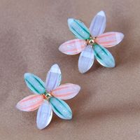 925 Silver Needle Korean Fashion Sweet And Colorful Flower Alloy Earrings main image 1