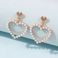 Vente Chaude Amour Perle Mode Boucles D&#39;oreilles Diamant En Gros Nihaojewelry main image 6